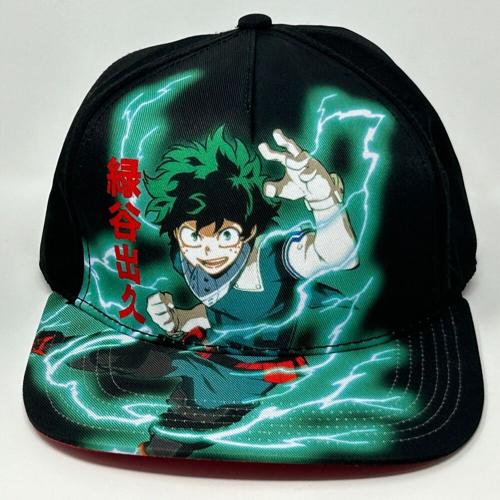 My Hero Academia Izuku Midoriya Hat Baseball Cap Black Manga Anime Deku Snapback